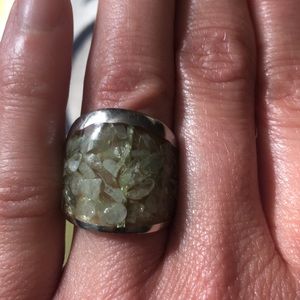 Aquamarine sterling silver ring size 5